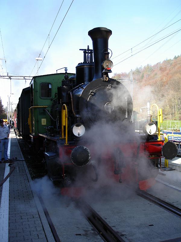 ger03.jpg - Dampflokomotive E 3/3 der Sihltalbahn in der Station Sihlbrugg